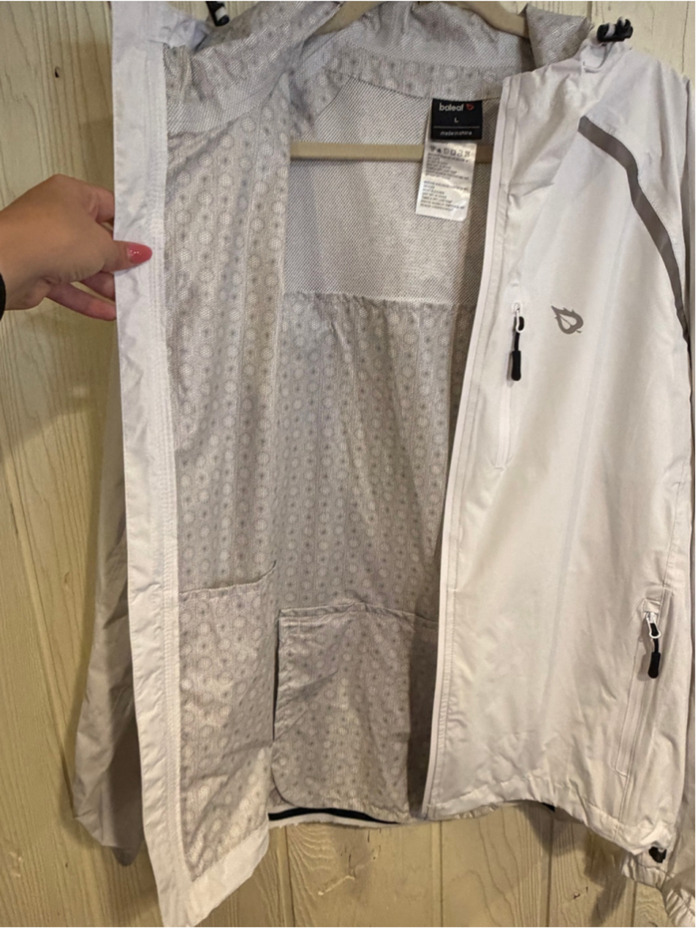Baleaf Athletic Zip-Up Jacket White Size XL